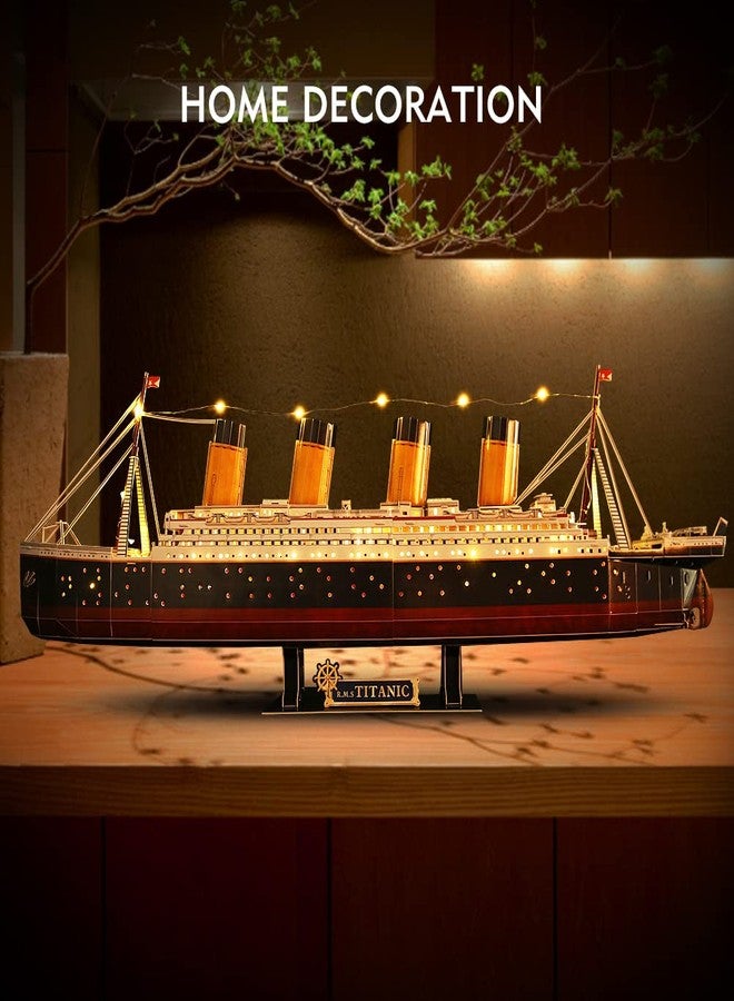 CubicFun Titanic 3D LED Puzzles for Adults 88 CM 266 Pieces,Titanic Toys for Teens, Home Decor Birthday Gifts Adults Valentines Day Gifts - Image 4